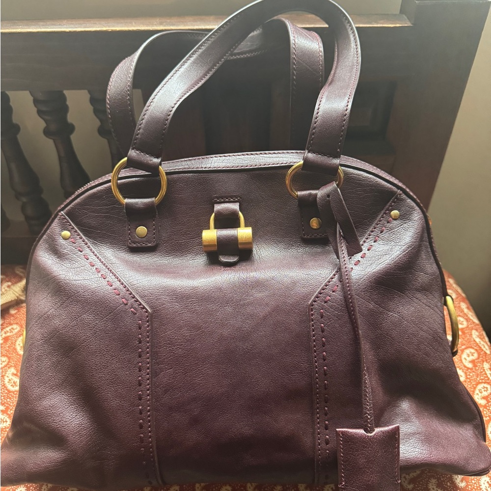 Yves St Laurent NEW Burgundy MUSE purse